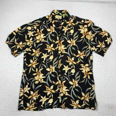 Cubavera Cubavera Shirt Mens Large Black Floral Bu