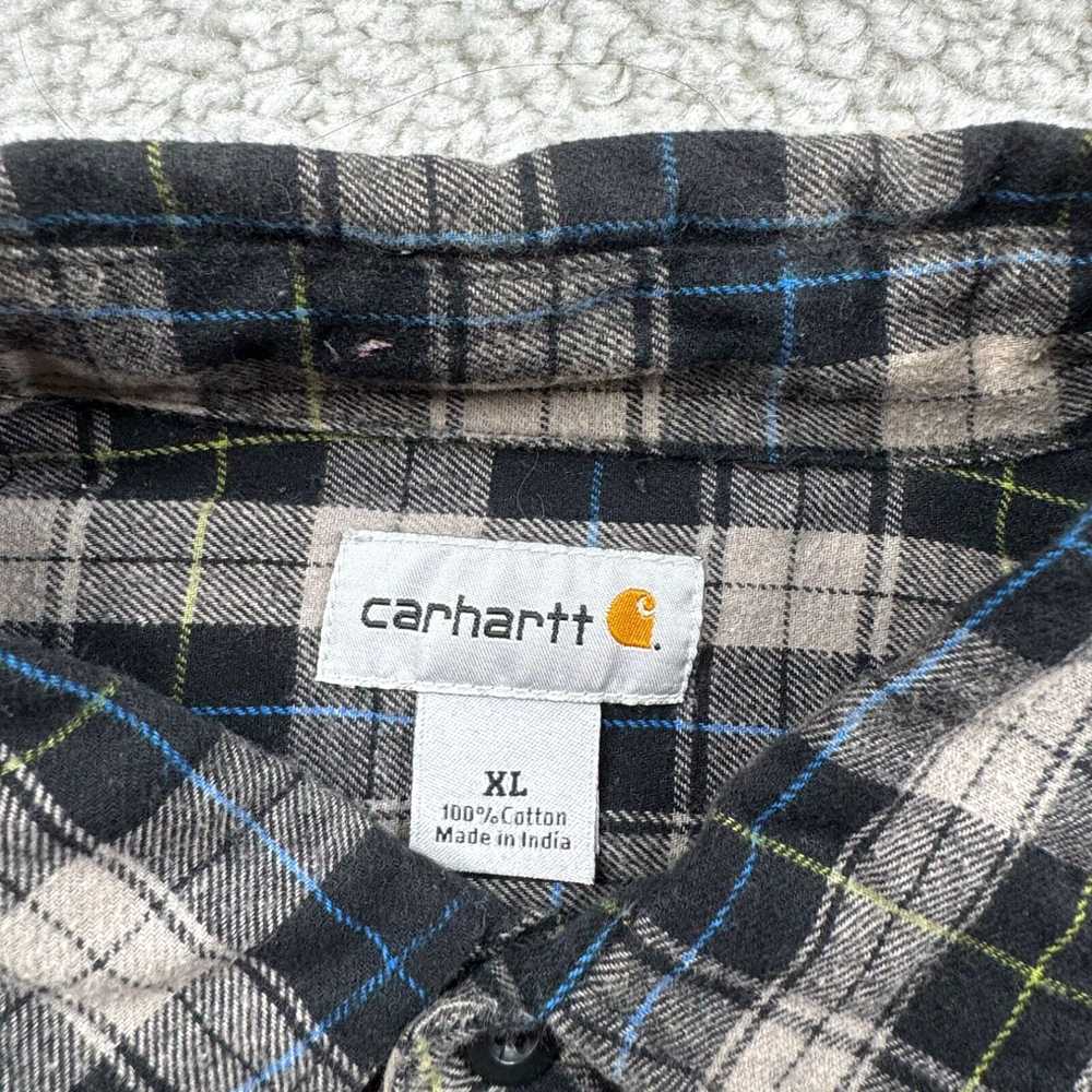 Carhartt Carhartt Shirt Mens XL Gray Blue Plaid B… - image 3