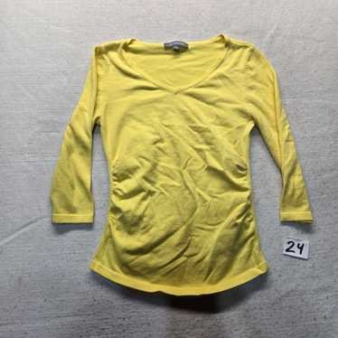 Vintage Ny Collection Solid Yellow Long Sleeve Sw… - image 1