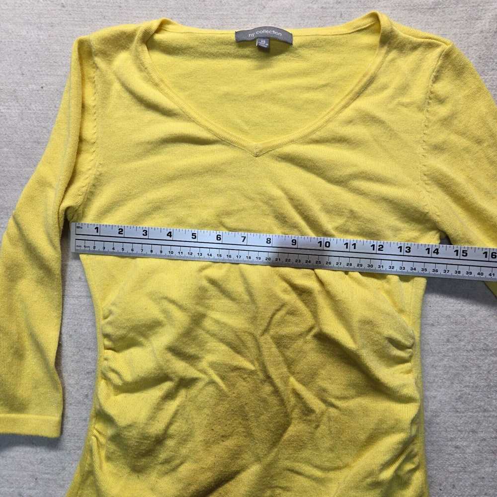 Vintage Ny Collection Solid Yellow Long Sleeve Sw… - image 3