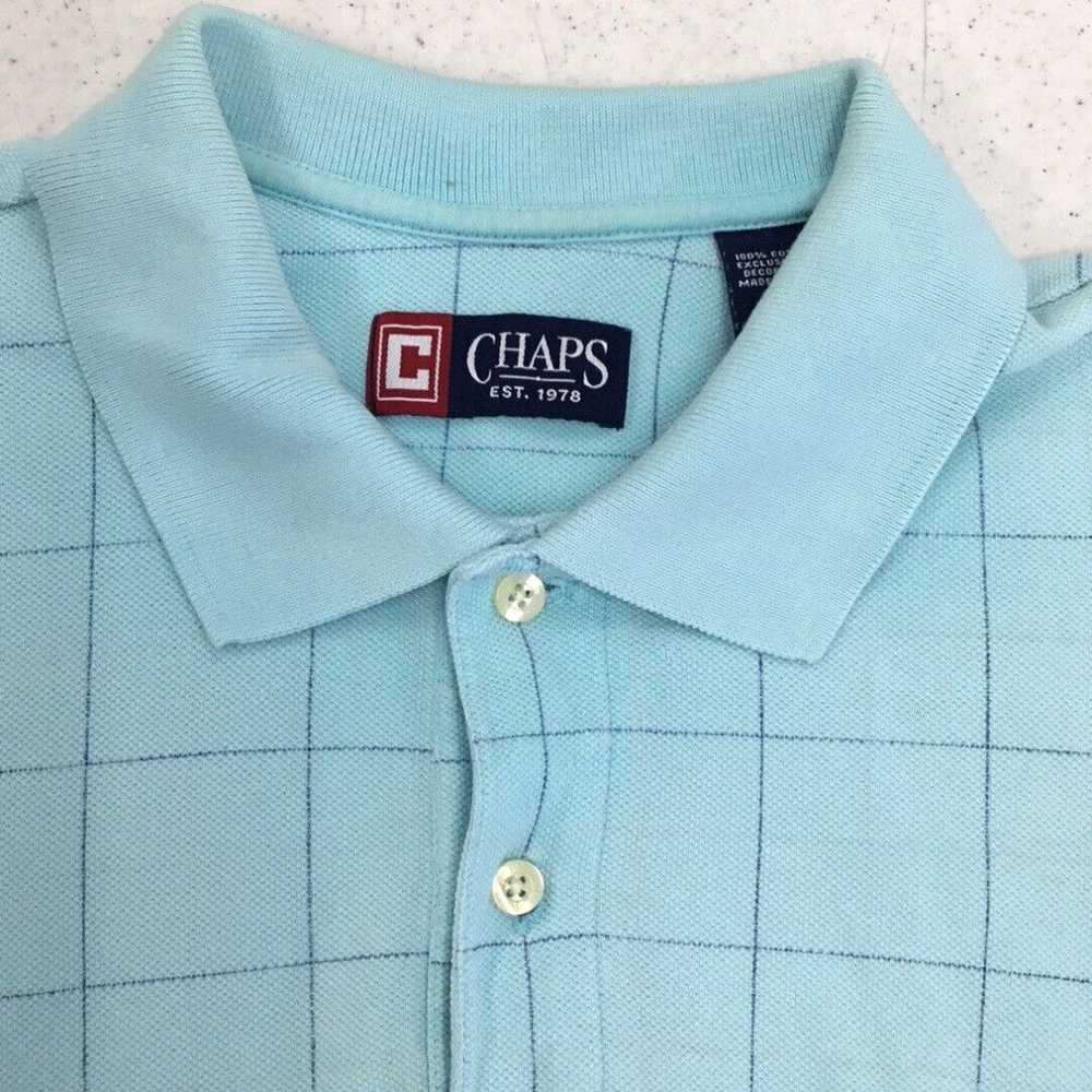 Chaps Chaps Mens Blue Check Cotton Short Sleeve A… - image 3