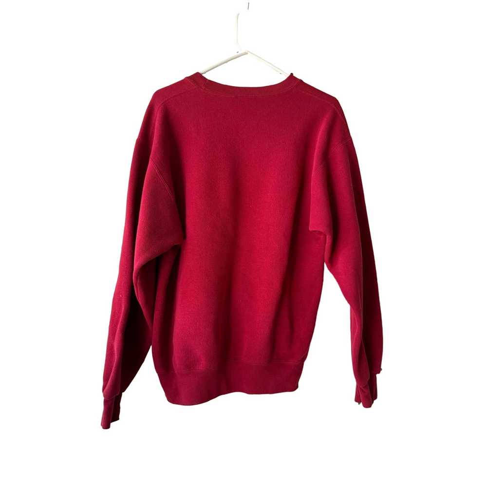 Vintage 80s Red Blank Solid Crewneck Sweatershirt… - image 2