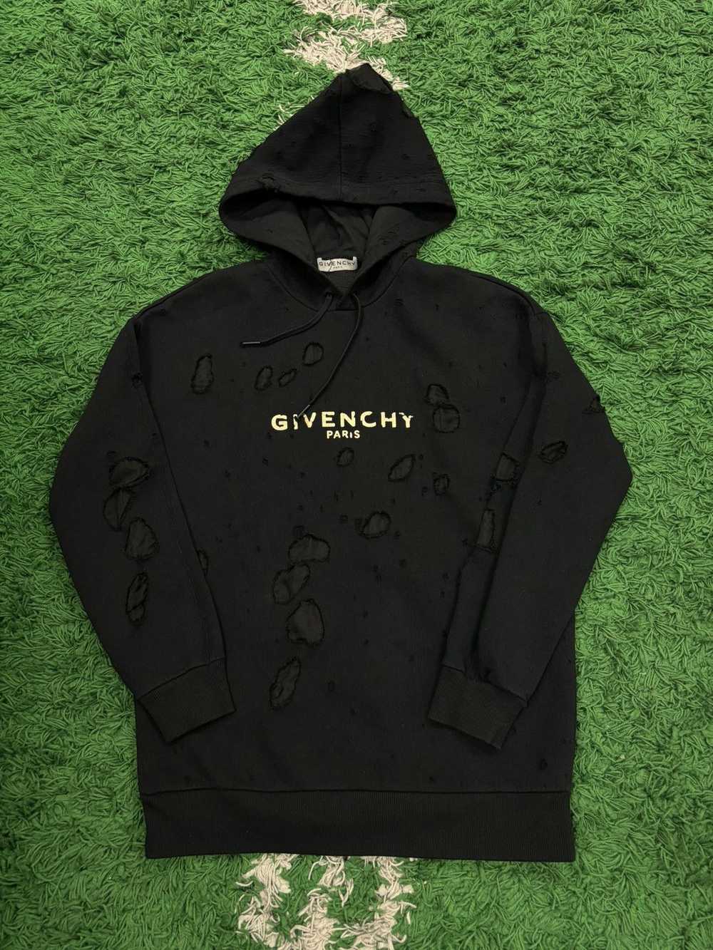 Givenchy Givenchy distressed black gold hoodie me… - image 1