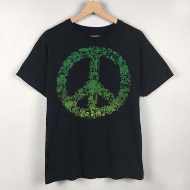 Streetwear × Vintage Y2K Peace Sign Nature Plant T