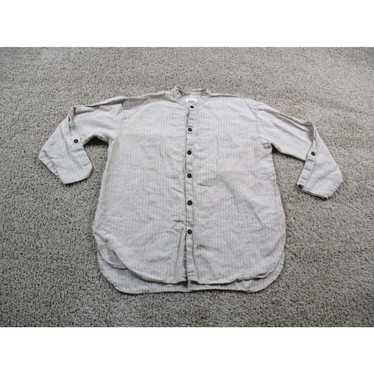 flax Flax Shirt Womens XL Beige Button Up Blouse … - image 1