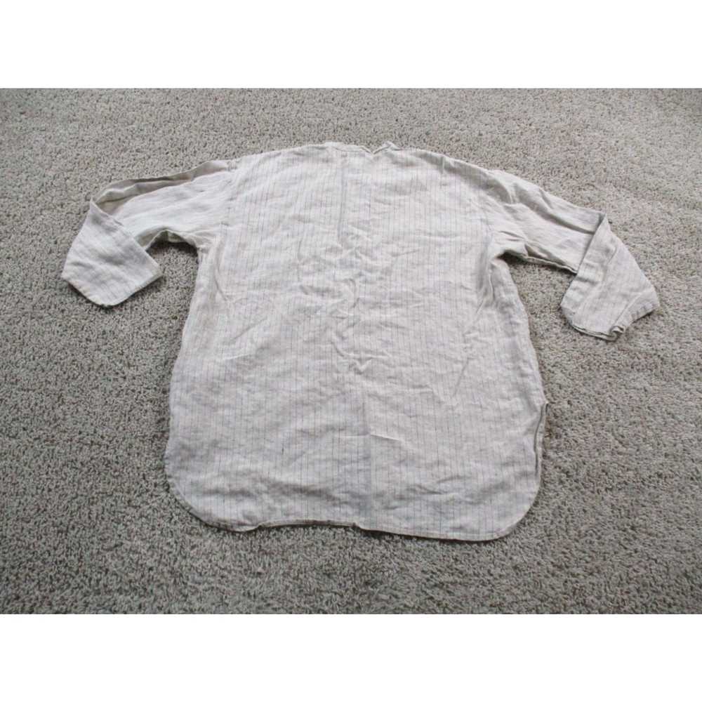 flax Flax Shirt Womens XL Beige Button Up Blouse … - image 3