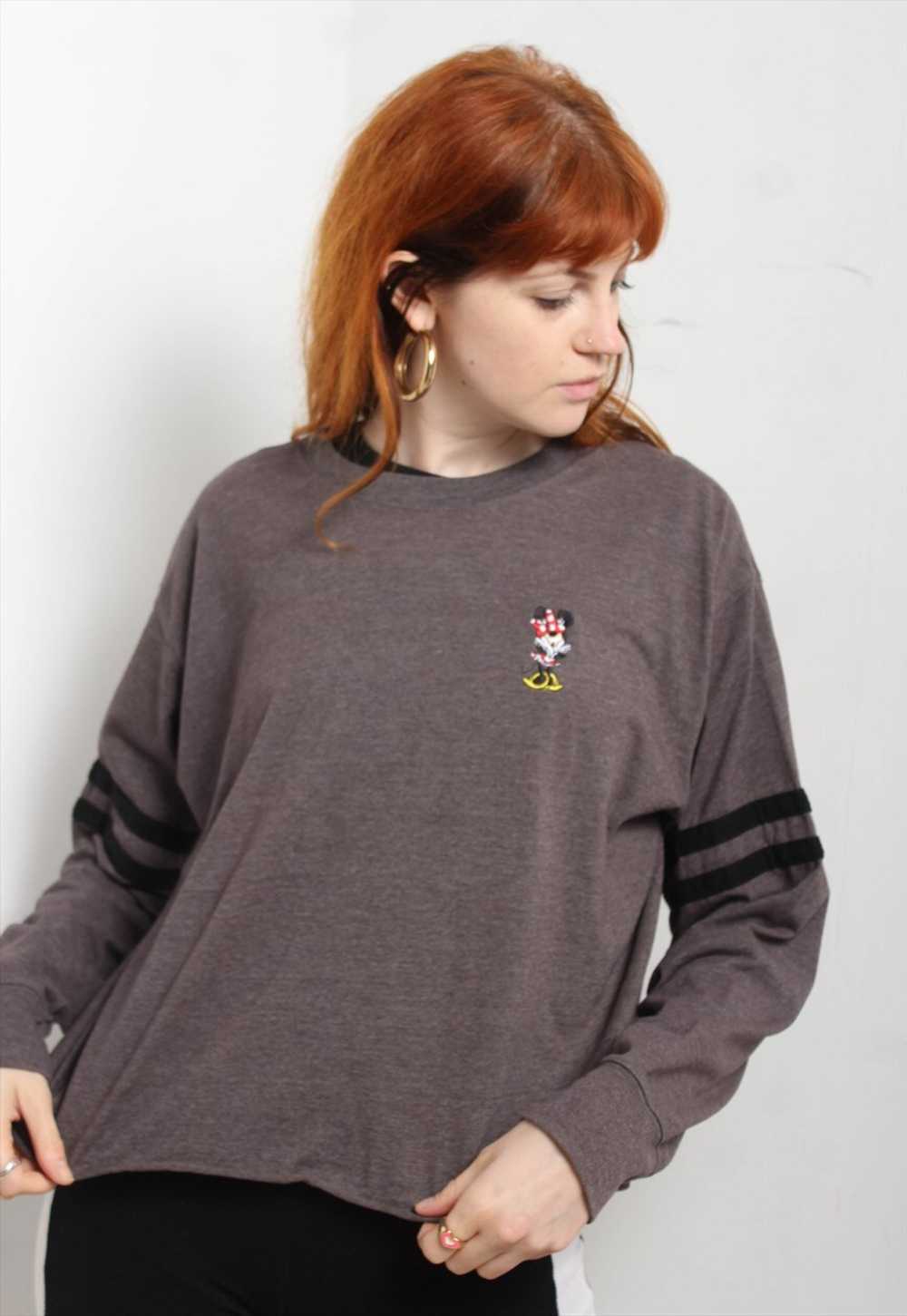 Vintage Disney Minnie Mouse Sweatshirt Grey - image 2