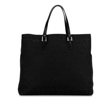 Black Fendi Zucchino Canvas Tote