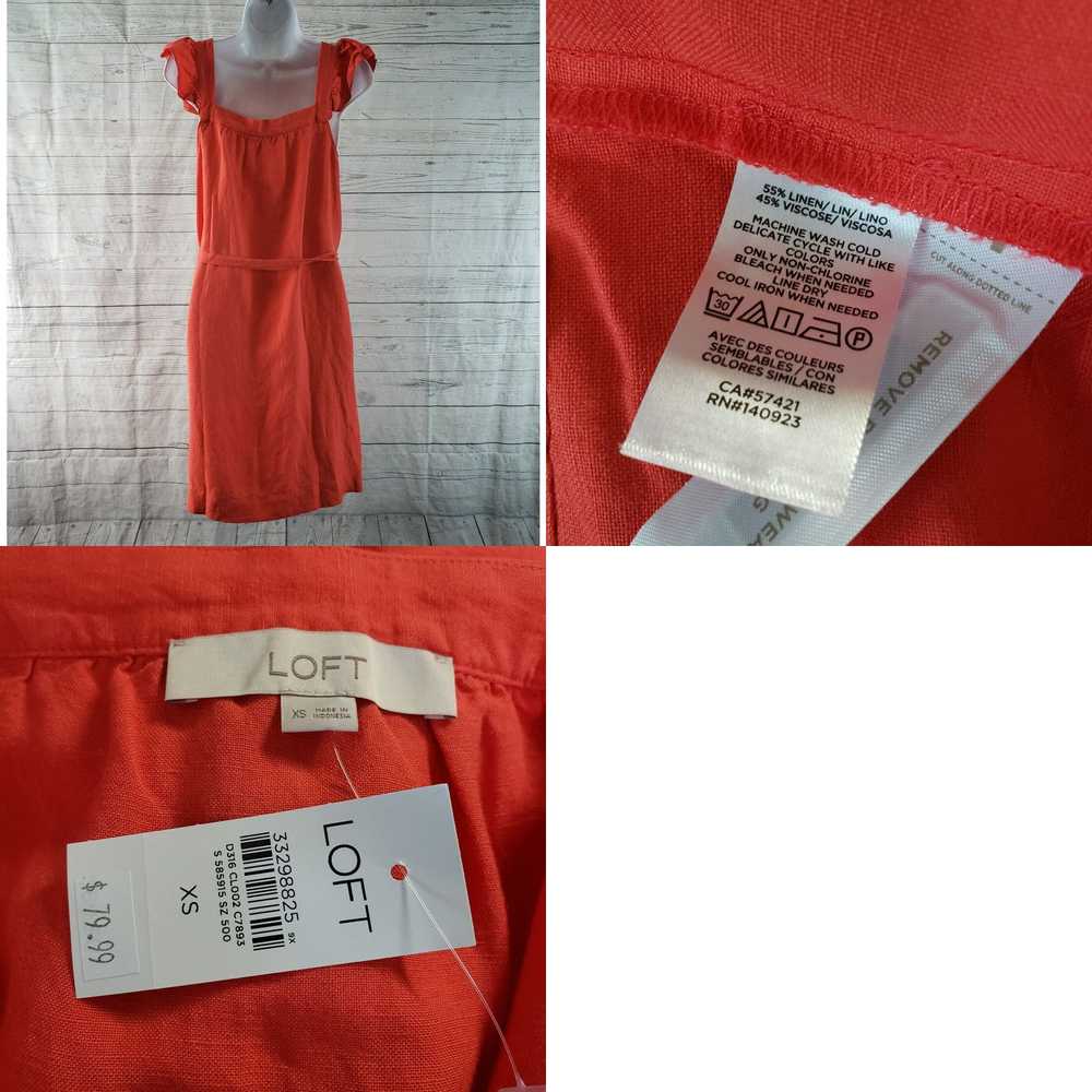 Loft Ann Taylor LOFT Womens Dress Sz XS Orange/Re… - image 4