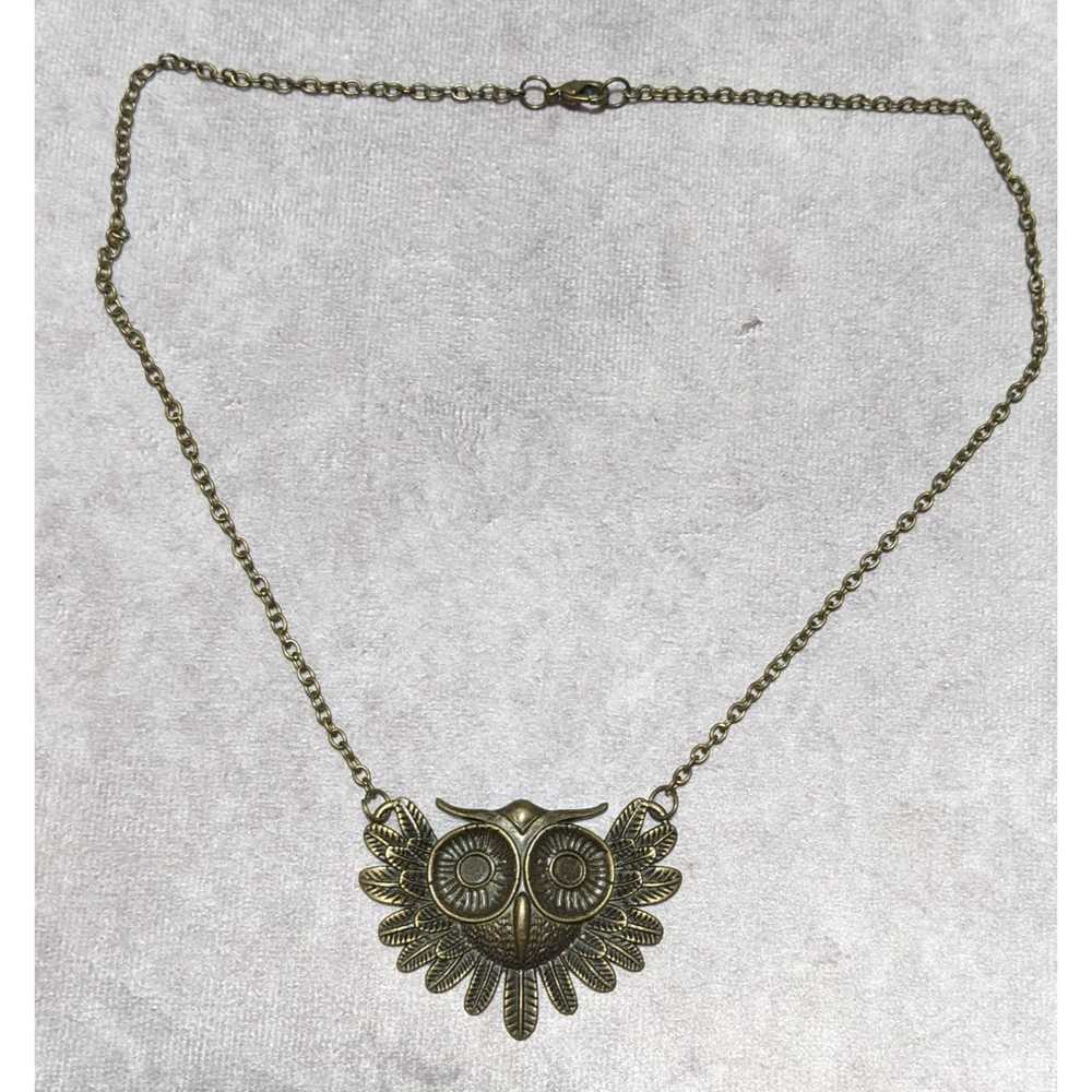 Other Gold Steampunk Owl Necklace - image 10