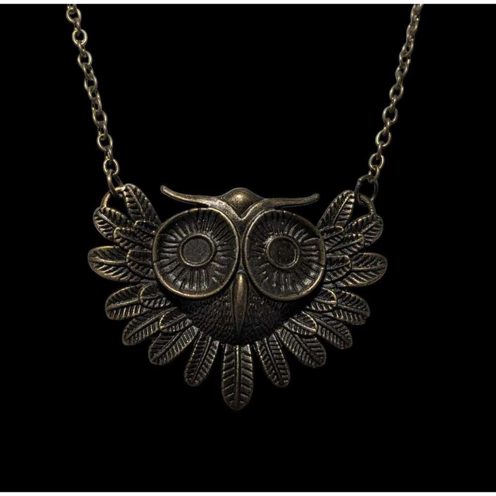 Other Gold Steampunk Owl Necklace - image 2