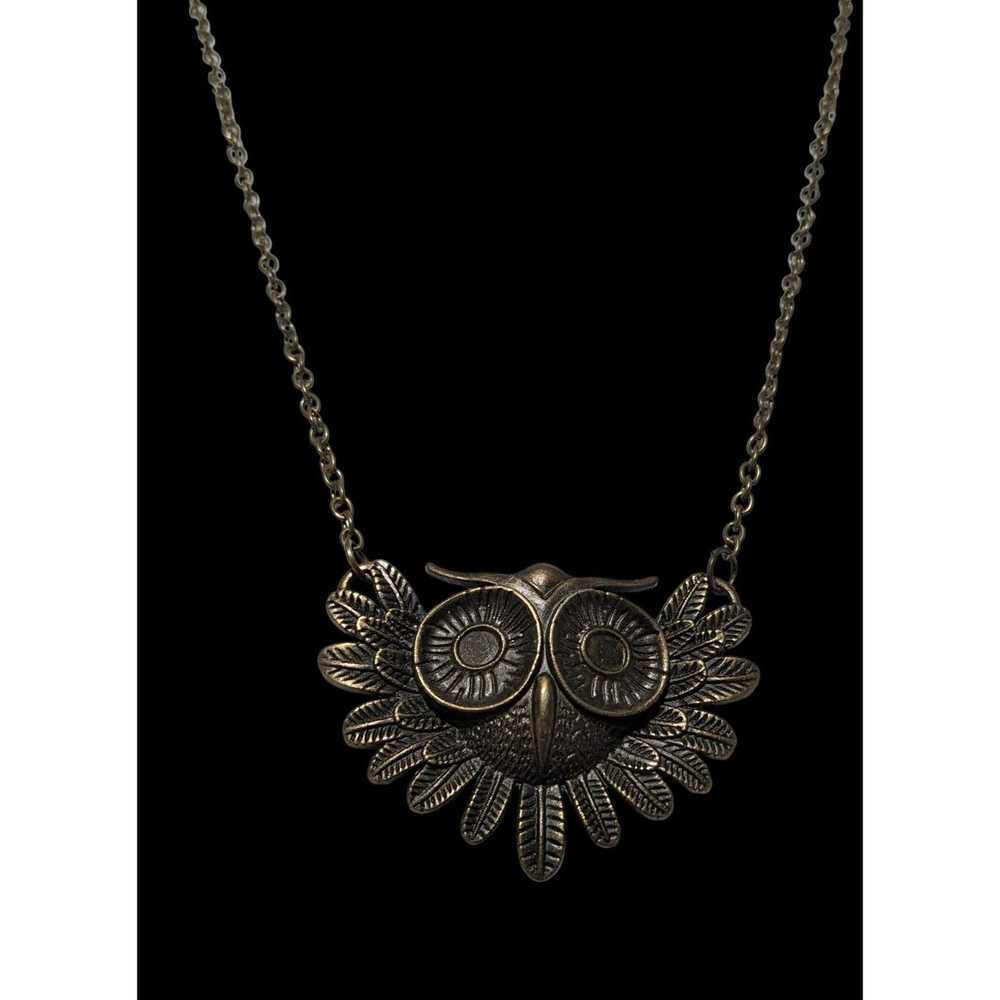 Other Gold Steampunk Owl Necklace - image 3