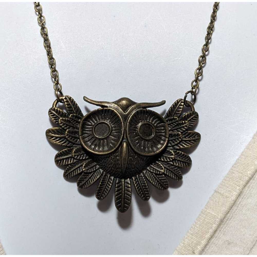 Other Gold Steampunk Owl Necklace - image 6