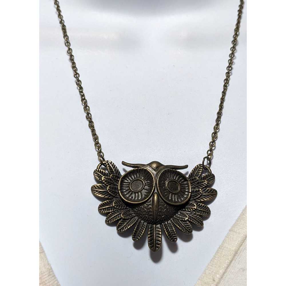 Other Gold Steampunk Owl Necklace - image 7