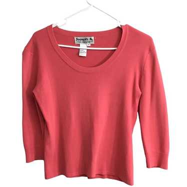 Vintage Joseph A. Womens Pink Knitted Round Neck … - image 1