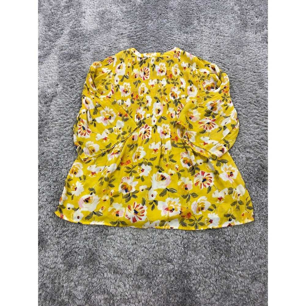 Vintage Spense Top Womens Small Yellow Floral Pea… - image 2