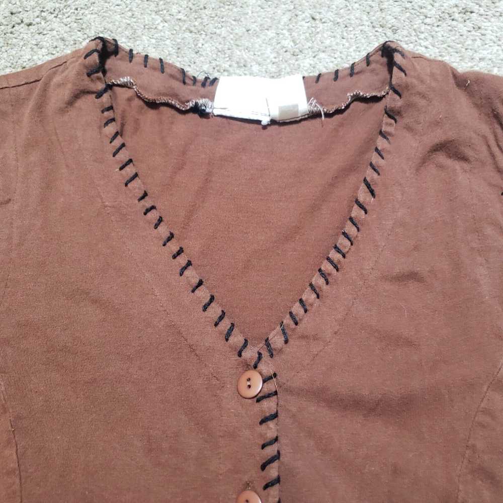 Vintage Styles TOGO Brown Button Up Cardigan Roun… - image 2