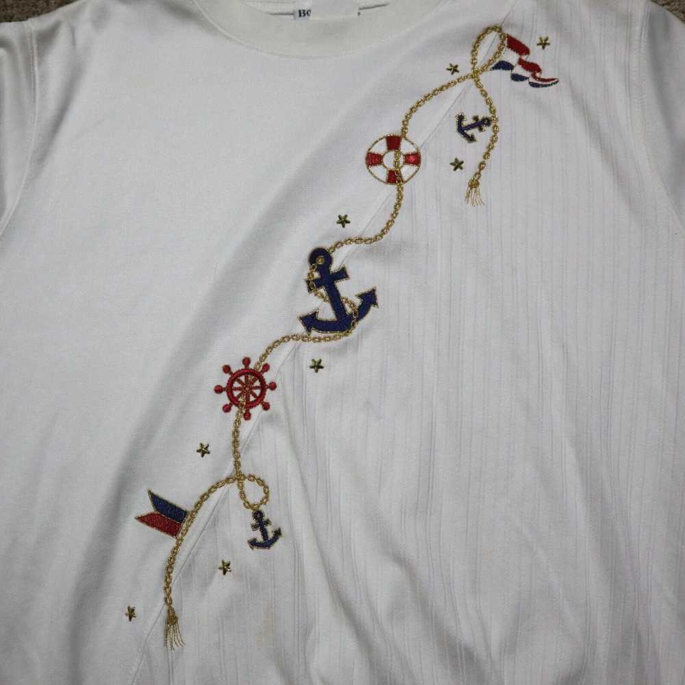 Vintage Vintage BonWorth Sweater White Floral Flo… - image 1