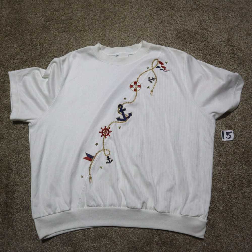 Vintage Vintage BonWorth Sweater White Floral Flo… - image 2