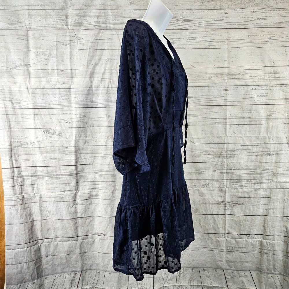 Vintage Umgee Womens Dress Sz Small Blue Polka Do… - image 3