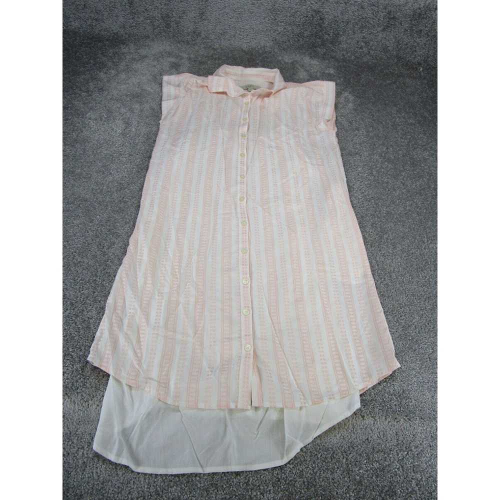 Loft Loft Shirt Dress Womens Small Pink Button Up… - image 1