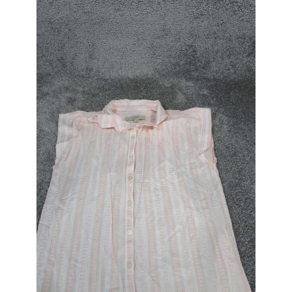 Loft Loft Shirt Dress Womens Small Pink Button Up… - image 2