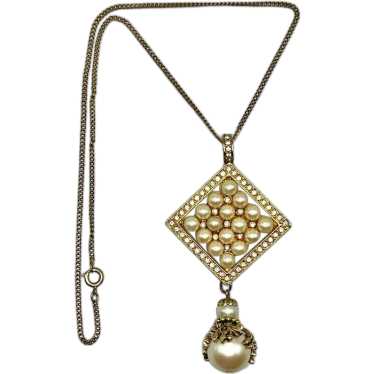 Joan Rivers Goldtone Imitation Pearl Crystal Rhin… - image 1