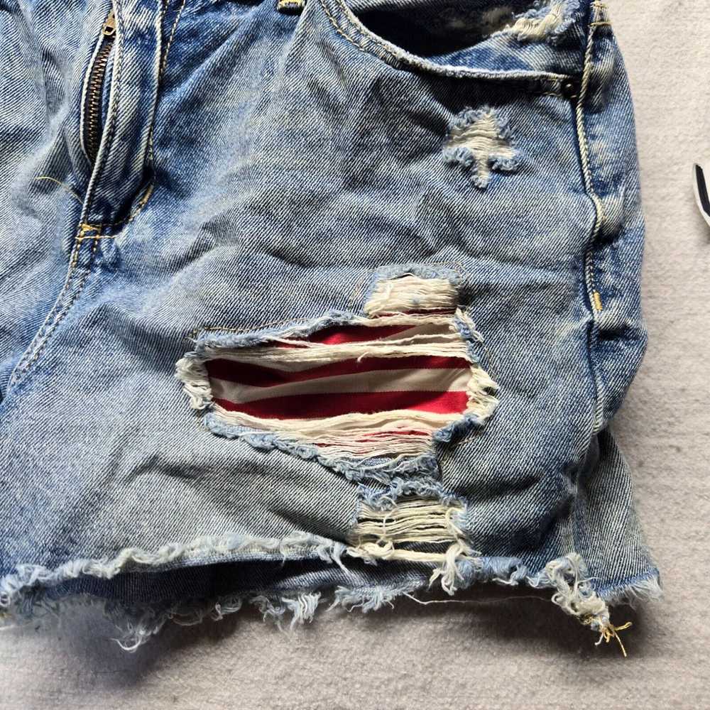 Vintage Sneak Peak USA Flag 4th Blue Jean Denim S… - image 2