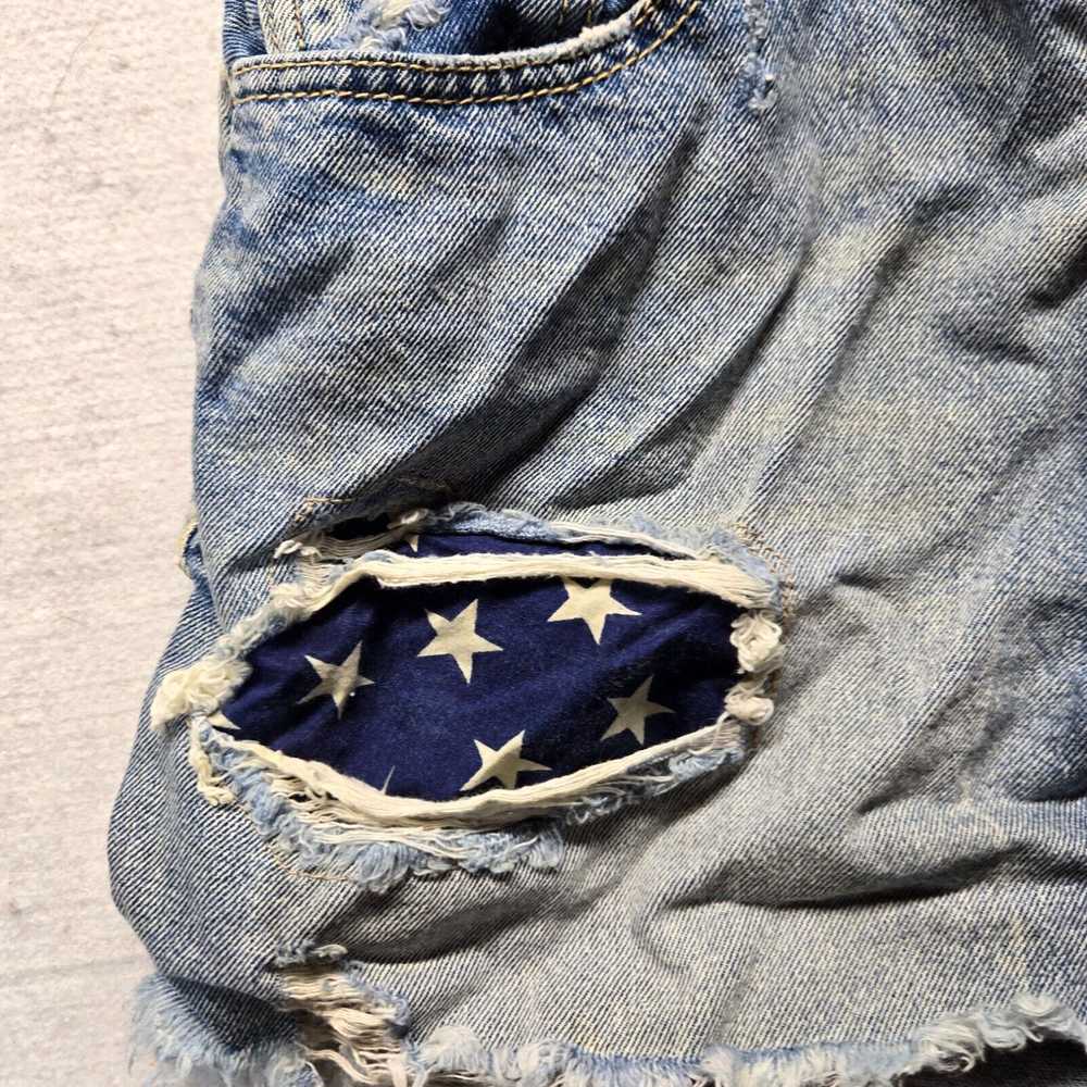 Vintage Sneak Peak USA Flag 4th Blue Jean Denim S… - image 3