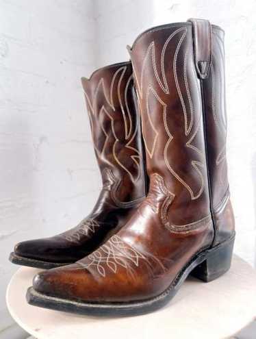 chocolate leather cowboy boots