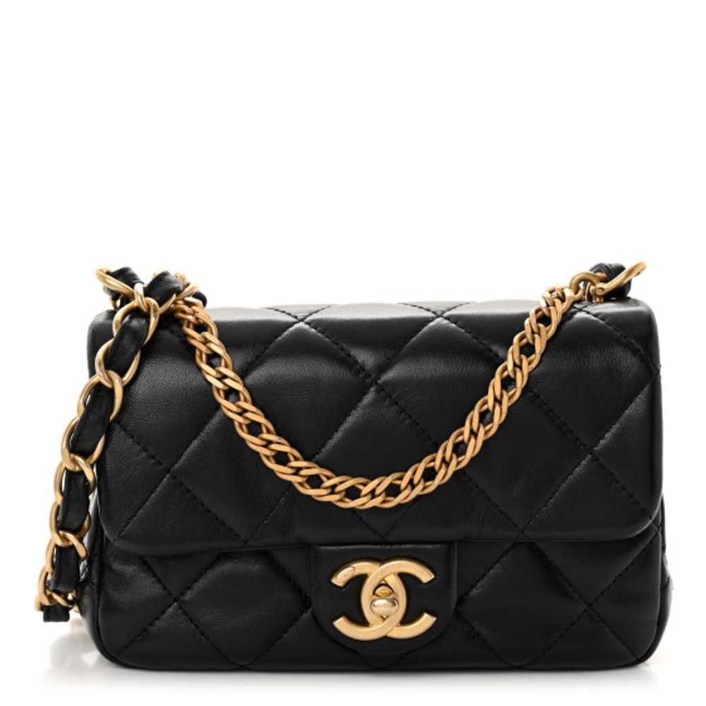 CHANEL Lambskin Quilted Small Fancy Jewel Flap Bl… - image 1