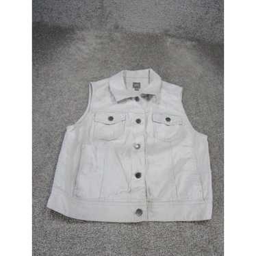 Vintage J. Jill Vest Womens Medium Gray Button Up… - image 1