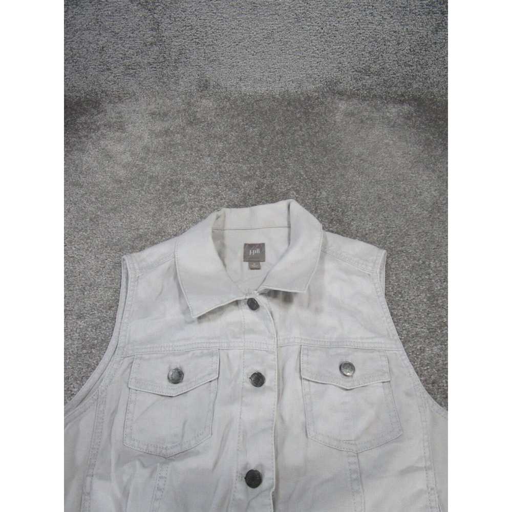 Vintage J. Jill Vest Womens Medium Gray Button Up… - image 2