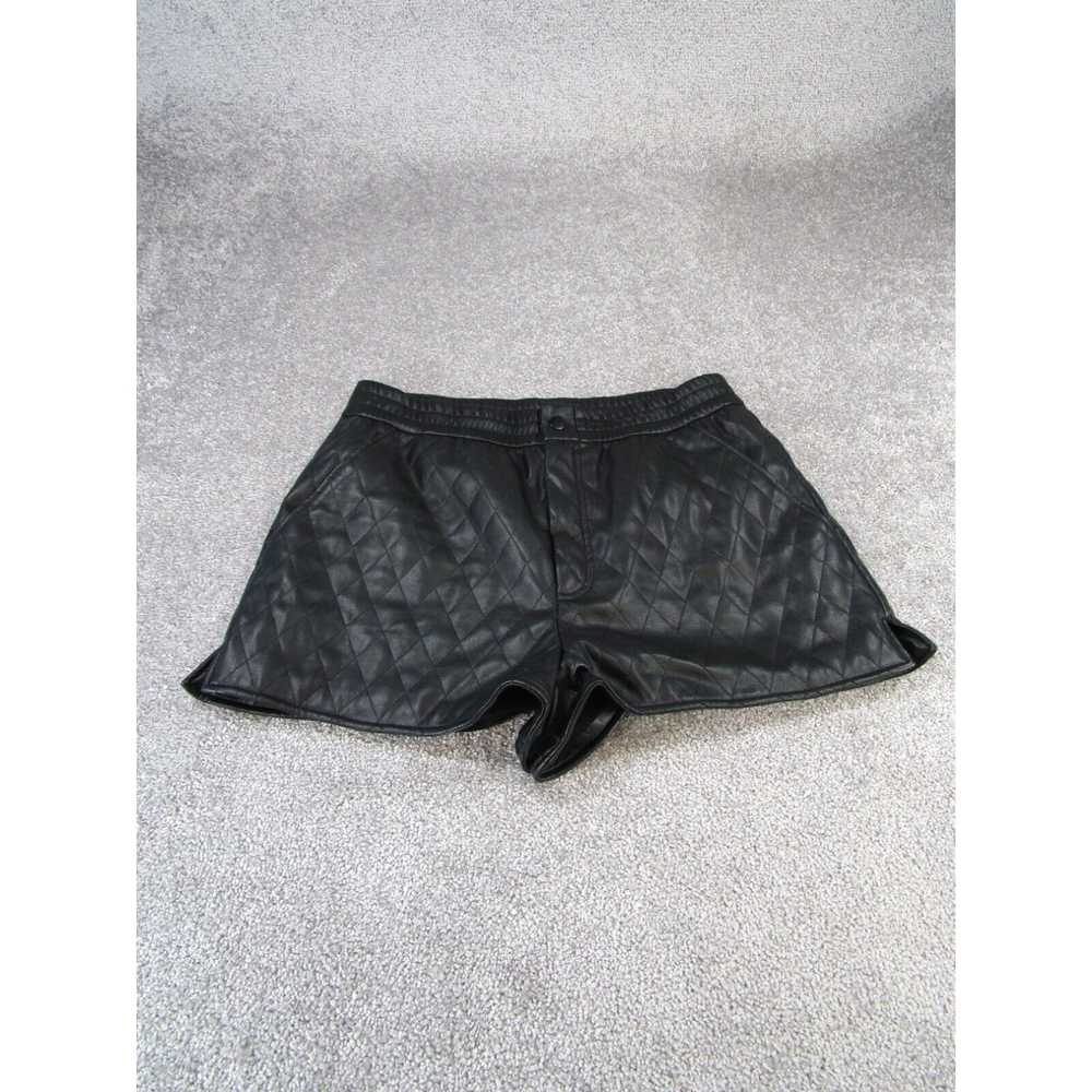 Zara Zara Shorts Womens XL Black Faux Leather Ple… - image 1
