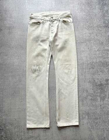 Helmut Lang × Vintage THRASHED 1998 White Painter… - image 1