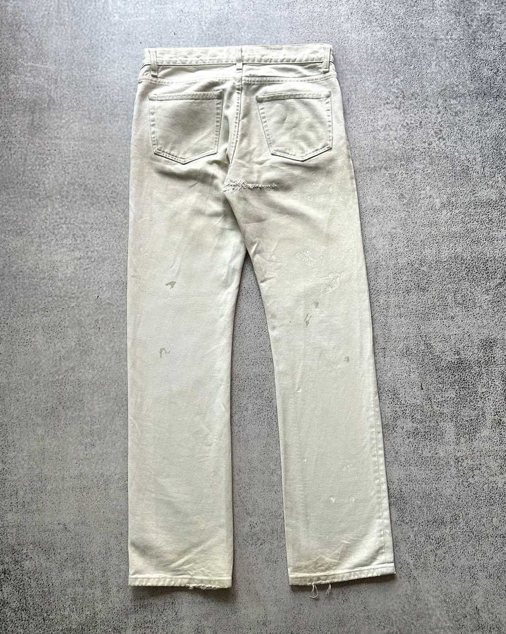 Helmut Lang × Vintage THRASHED 1998 White Painter… - image 2