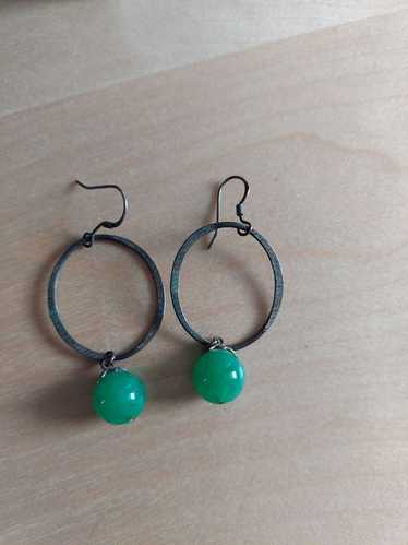 Sterling silver and jade earrings | Used,…