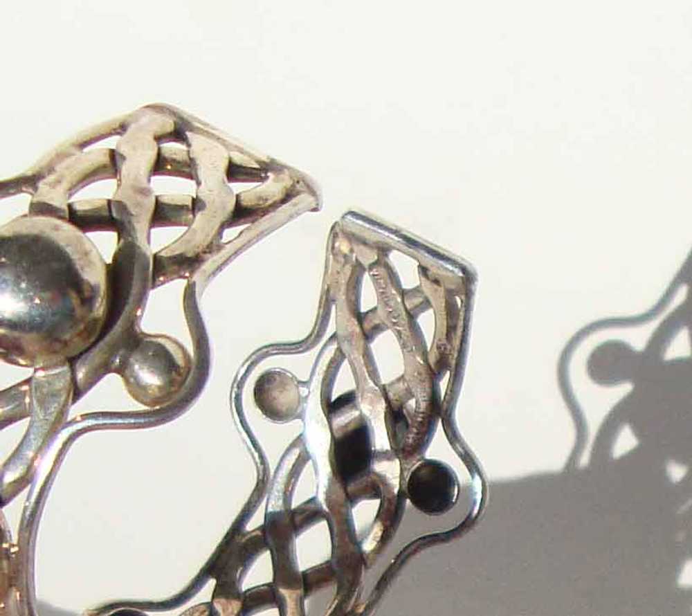 Vintage Mexican Sterling Silver Openwork Cuff Bra… - image 4