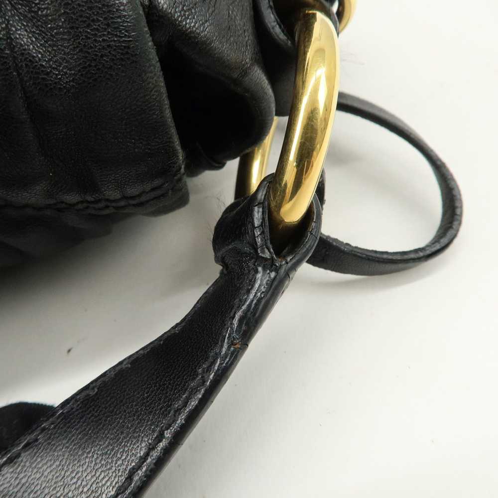 PRADA Leather Gathered 2WAY Shoulder Bag Black BN… - image 8