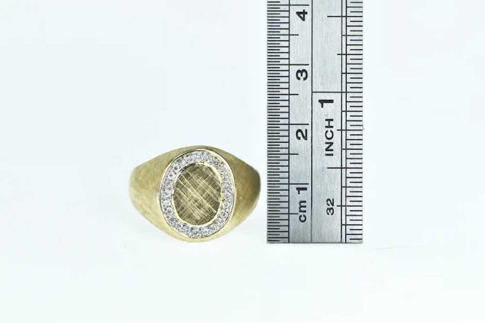 14K Retro Diamond Oval Monogram Signet Men's Ring… - image 4