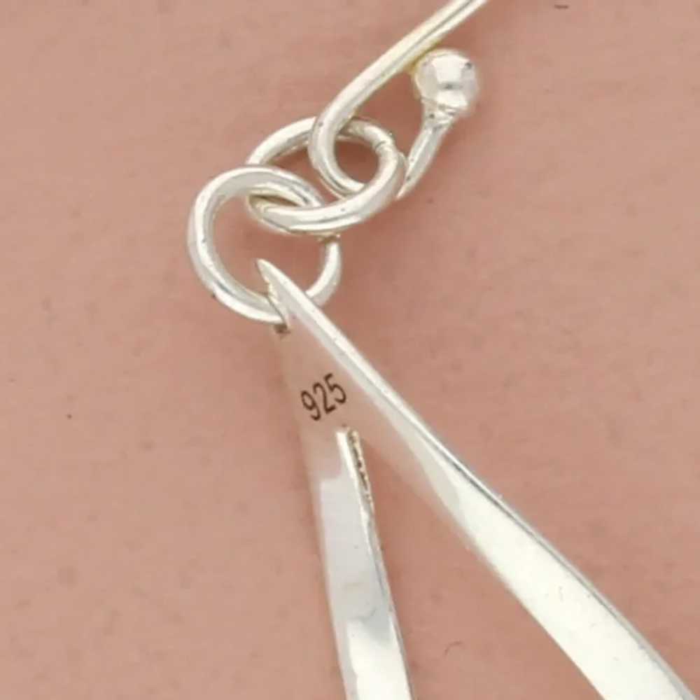 Sterling Silver Tear Drop Twist Dangle Earrings - image 4