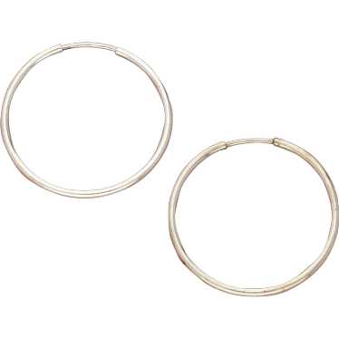 Sterling Silver 25Mm Dainty Continuous Hoop Earrin