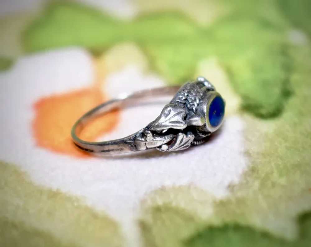 Sterling Silver Bezel Set Lapis Lazuli Ring - Siz… - image 3