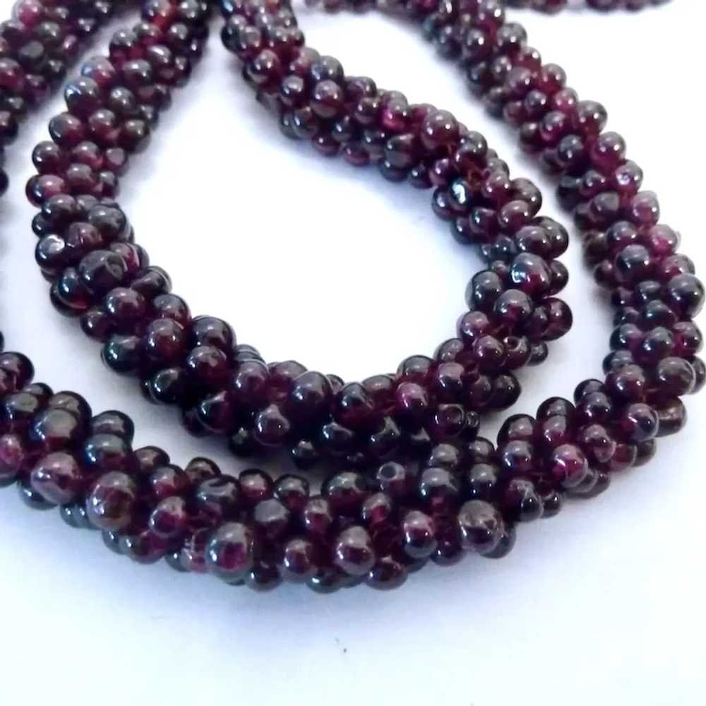 Garnet Bead Woven Rope Necklace Endless - image 3