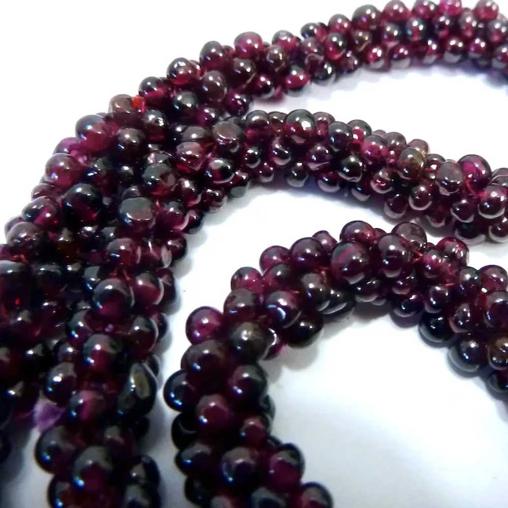 Garnet Bead Woven Rope Necklace Endless - image 4