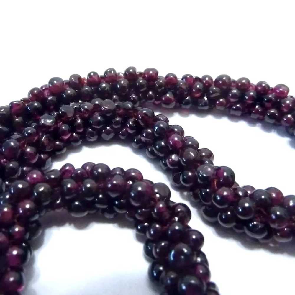 Garnet Bead Woven Rope Necklace Endless - image 6