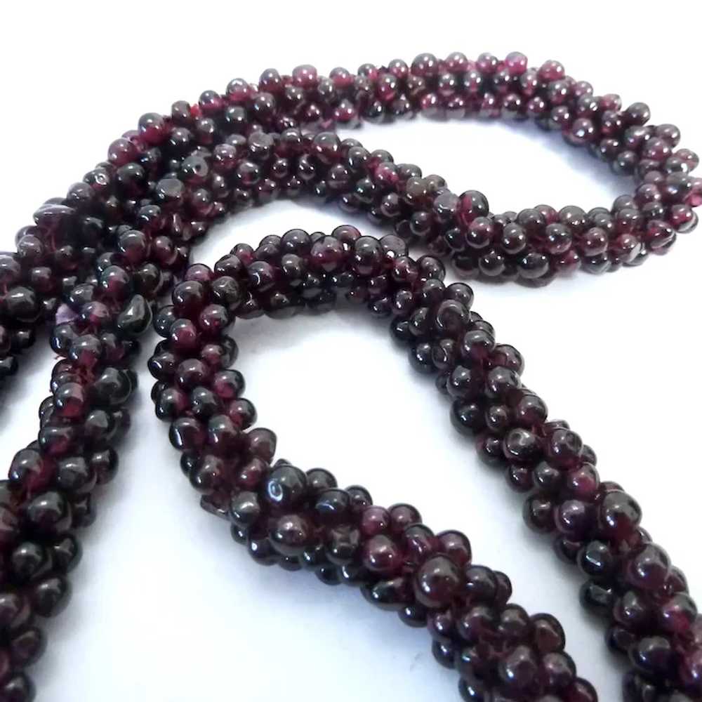 Garnet Bead Woven Rope Necklace Endless - image 7