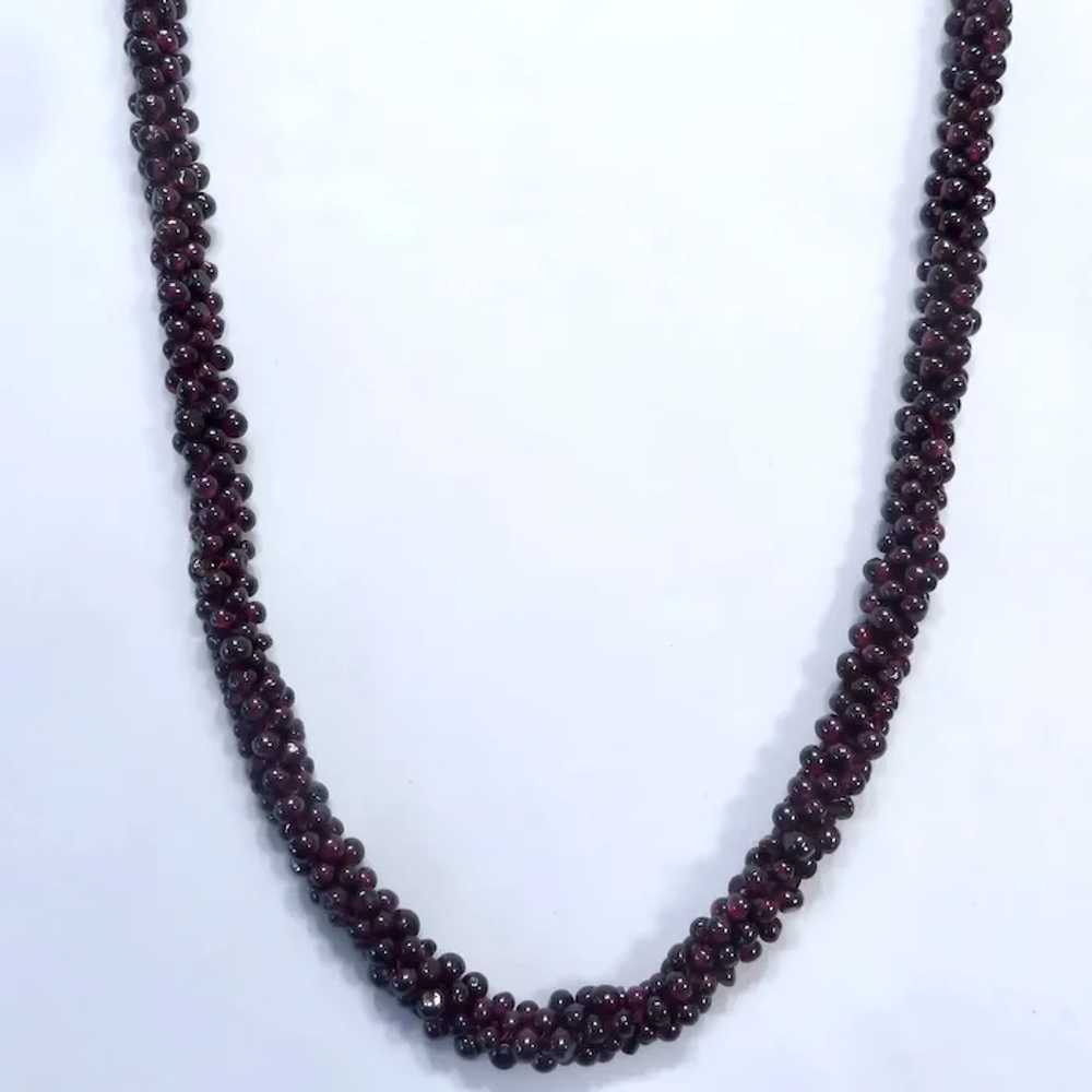 Garnet Bead Woven Rope Necklace Endless - image 8