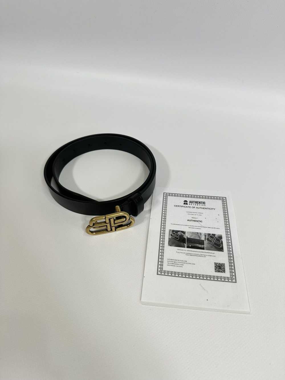 Balenciaga Balenciaga Belt Thin Black Leather Gol… - image 2