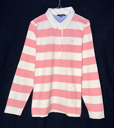 Gant GANT Polo Striped Long Sleeve white pink deli